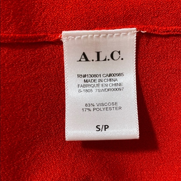 A.L.C Shara Elegant Red One-Shoulder Dress - Picture 5 of 8